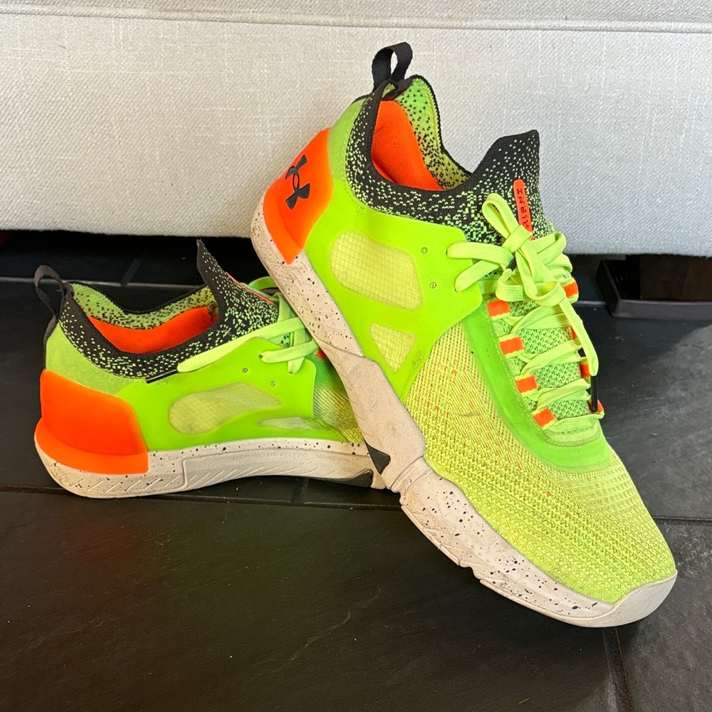 Under Armour Neon Green and Orange Athletic Shoes